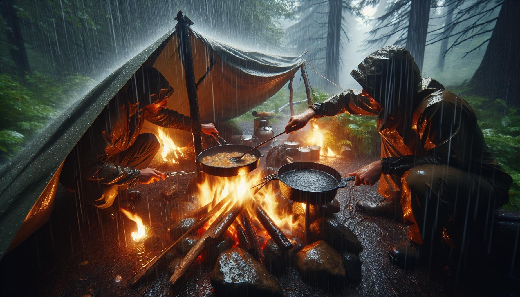 How to Cook When Camping in the Rain: Master Rainy Campfire Cooking!